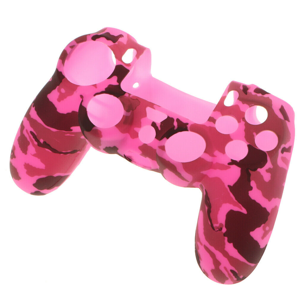Pro Rubber Case Skin Cover Protector for Sony PS4 Controller Rose Red