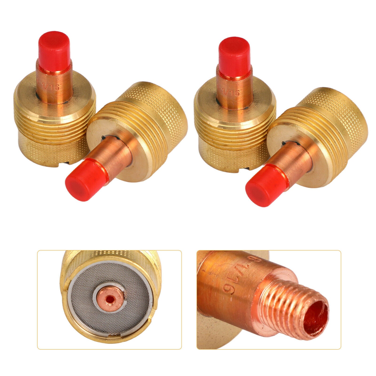 4 collets body gas lens kit fit for wp-9 wp-20 wp-25 series tig welding torch