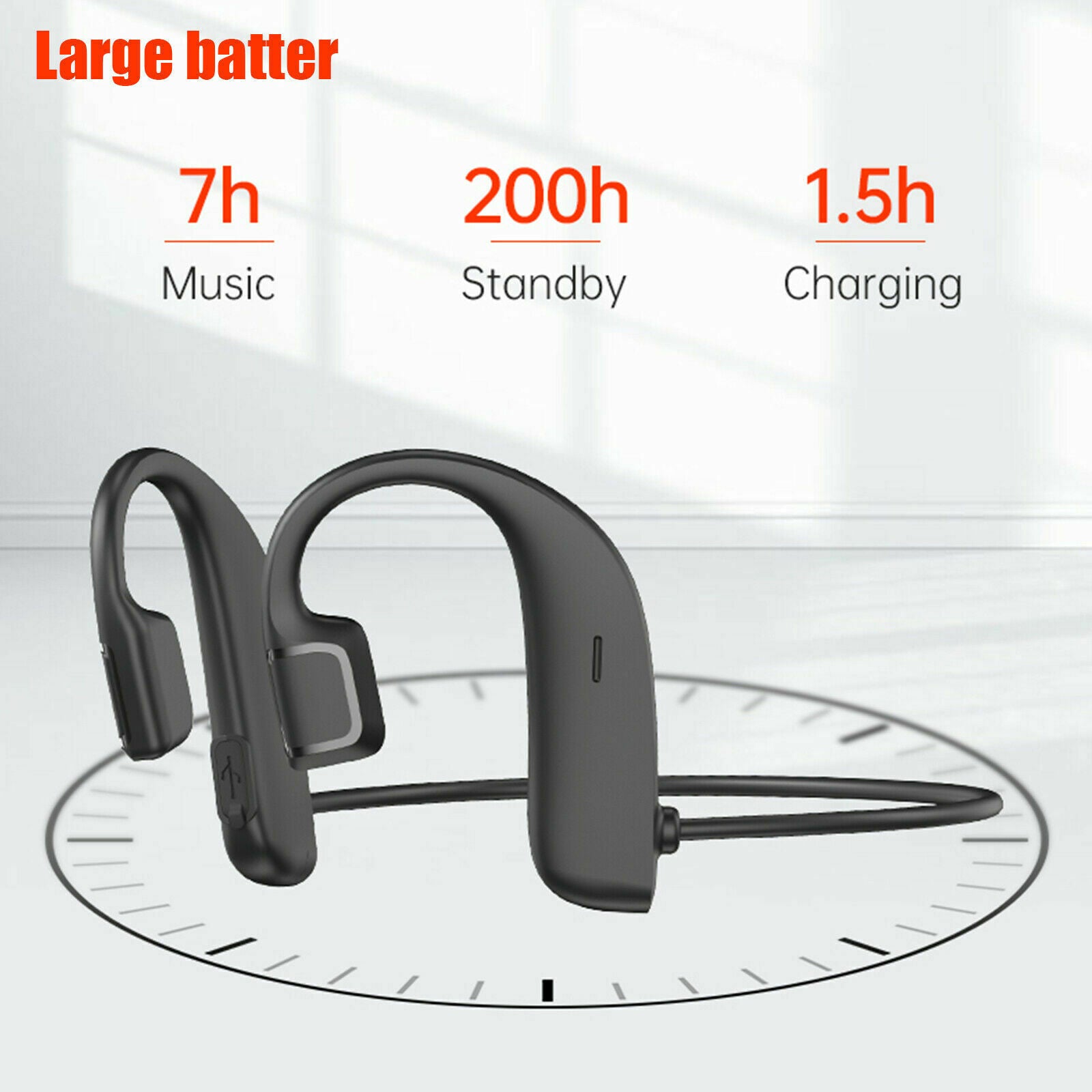 Wireless Bone Conduction Open Ear Headset Bluetooth 5.0 Headphones Outdoor Sport