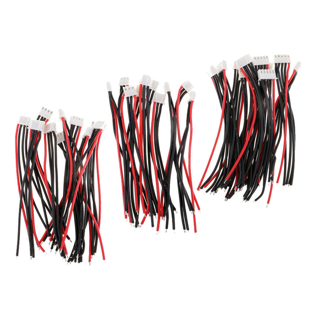 30Pcs/Set JST-XH Connector Silicone Charging Cable for Lipo Lithium Battery