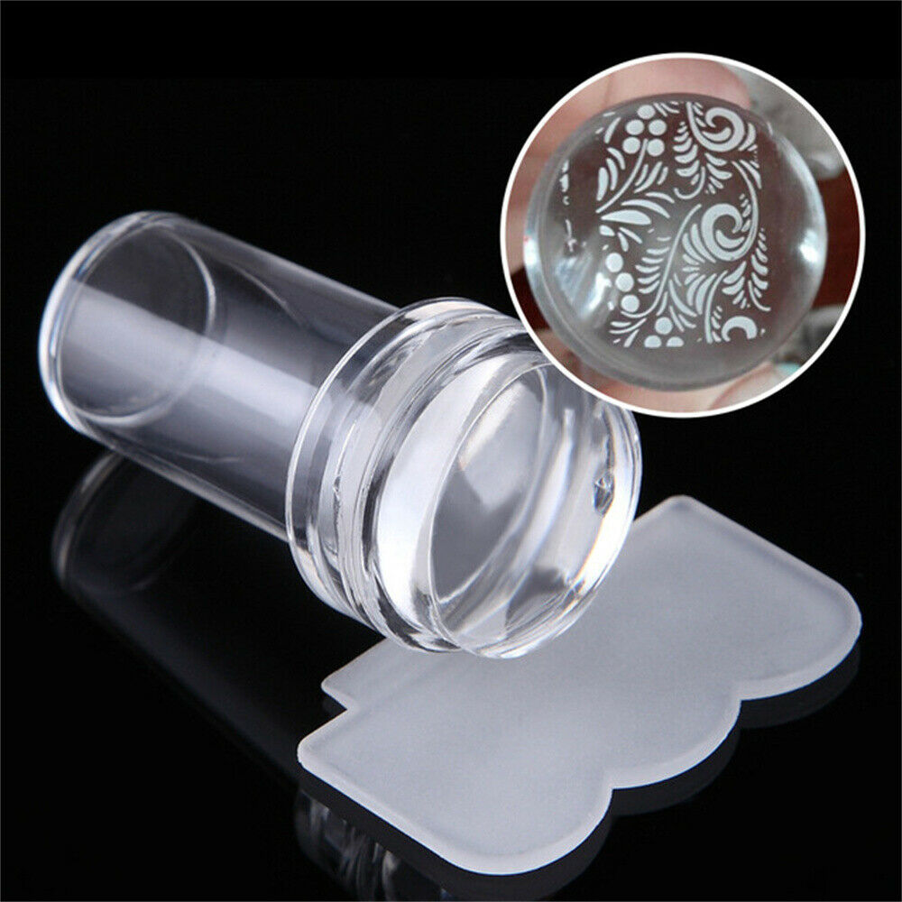 Clear Nail Art Stamping Transparent Stamper Scraper Plate Manicure Tools DIY Kit