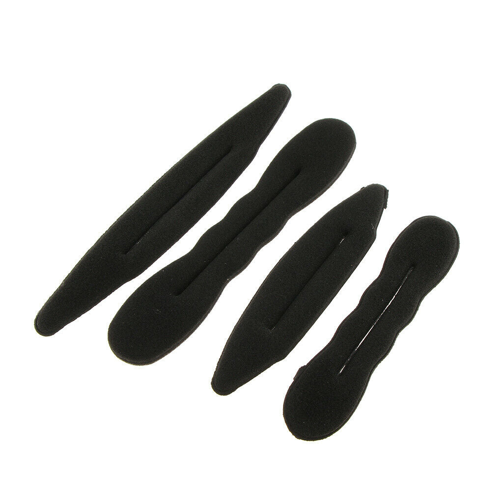 4pcs Magic Sponge Clip Foam Donut Hair Styling Bun Maker Ring Twist Tool for