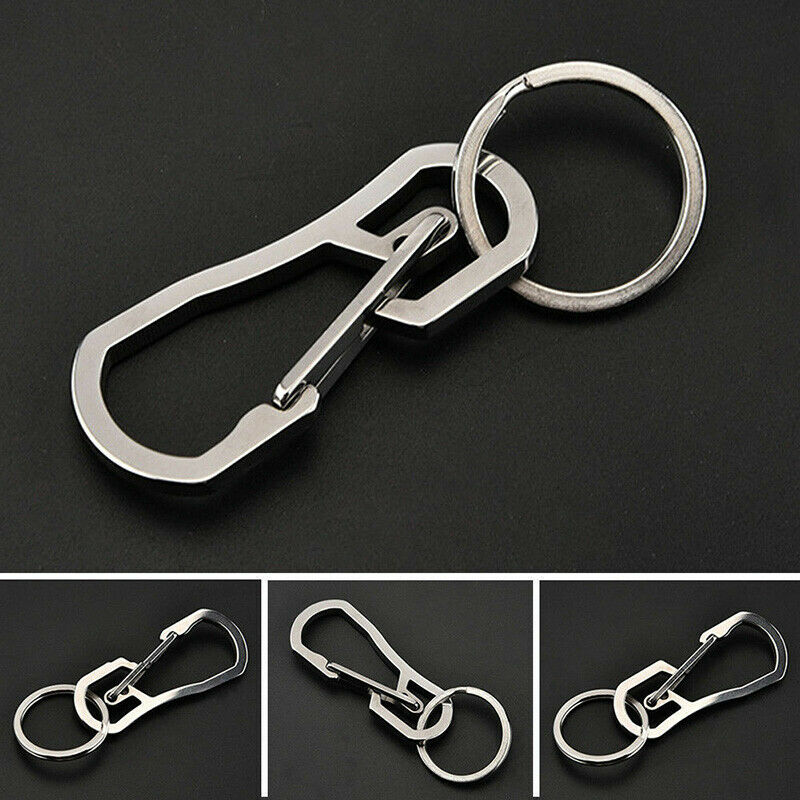Stainless Steel Climbing Carabiner Key Chain Clip Hook Buckle Keychain Outdoo NC