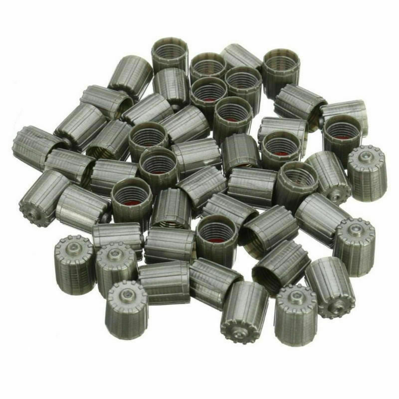 100X Plastic Gray TPMS Tire Tyre Valve Stem Caps Cover Kit Car Truck Motorcycle