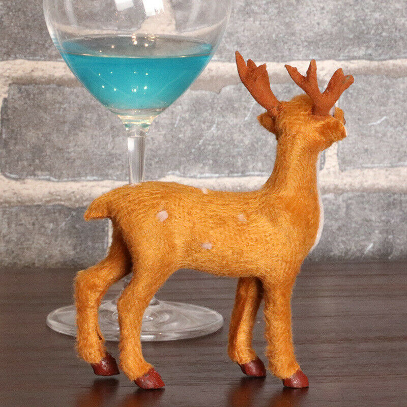 Christmas Simulation Plush Reindeer Xmas Elk Deer  Desktop Ornaments Home Decor