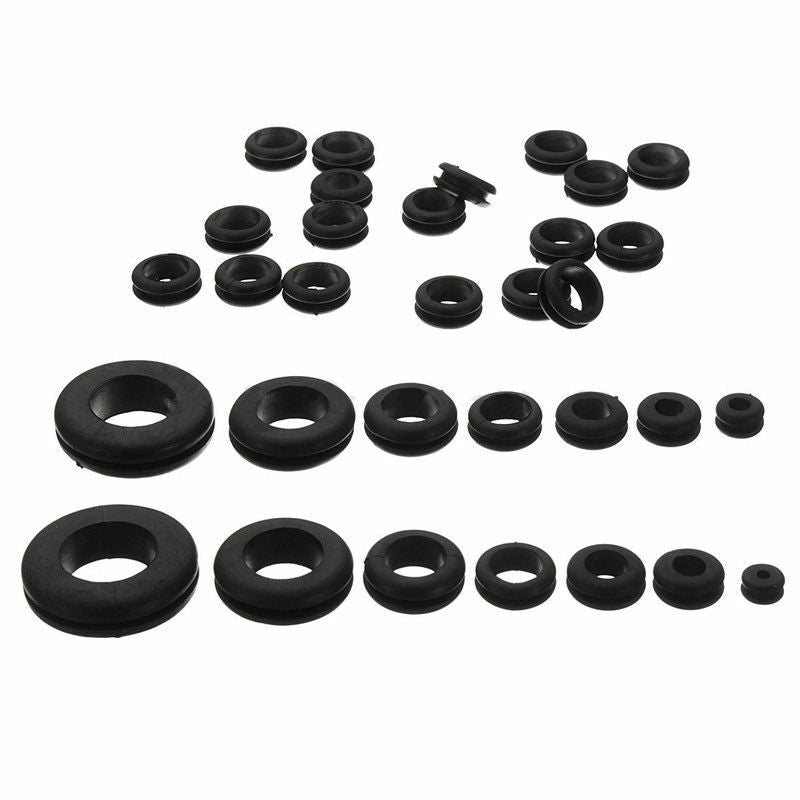 180Pcs Black Sealing Round Gasket Rubber Retaining Ring Grommet Assortment Kit