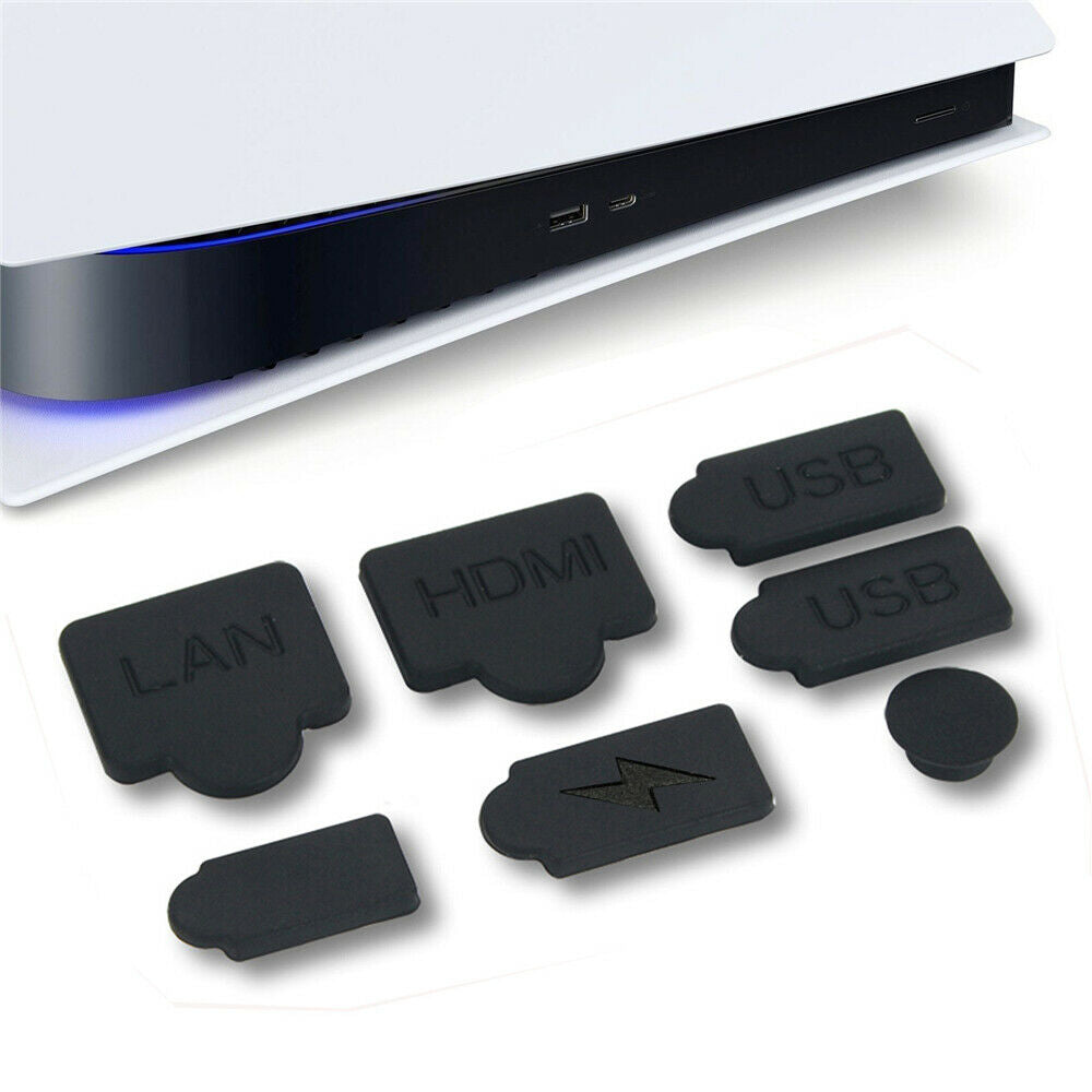 7pcs Silicone Dust Plugs For PS5 USB HDMI-compatible Interface Anti-Dust Cap