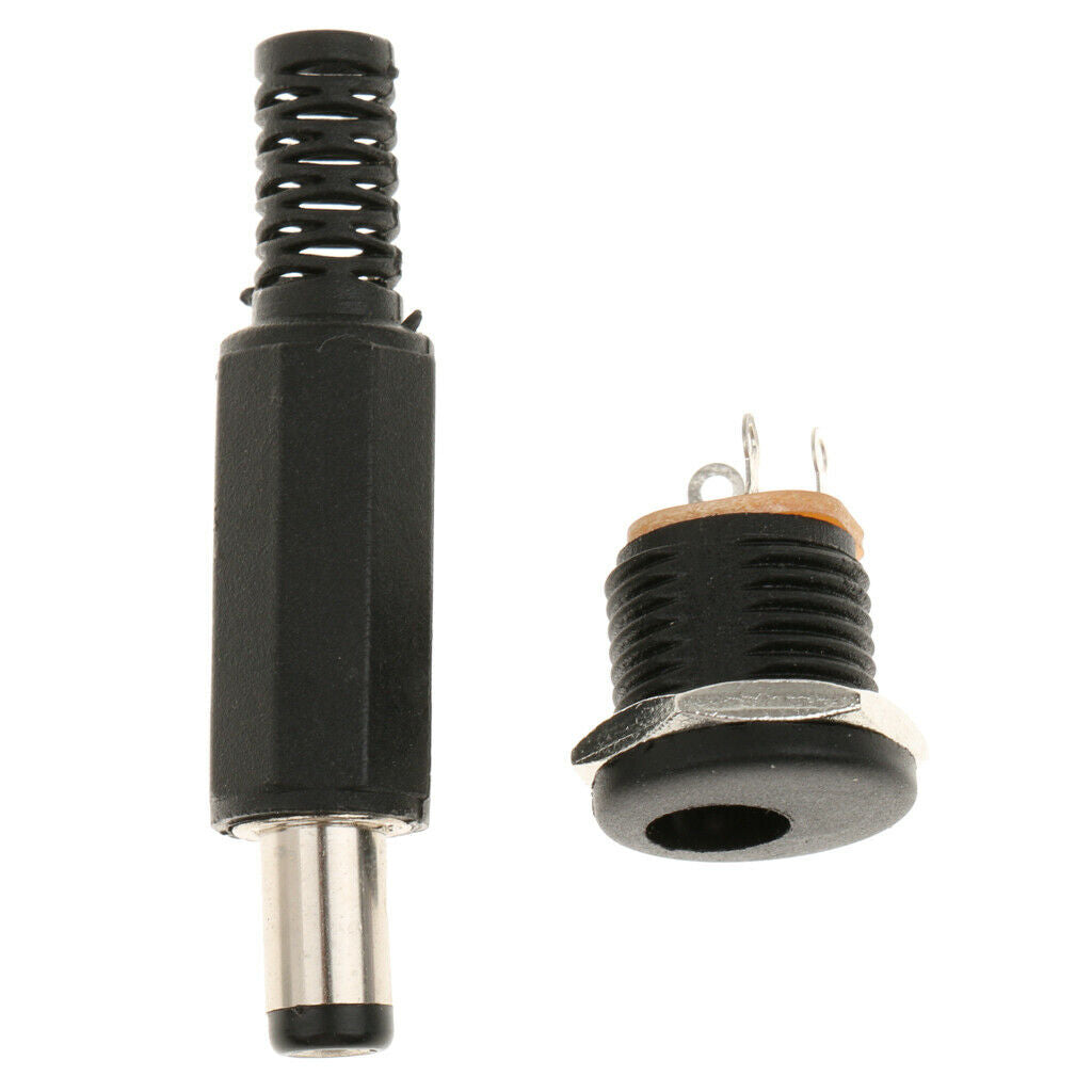 5.5mm X 2.1mm Male And Female Solder DC Power Barrel Tip Plug   Adapter