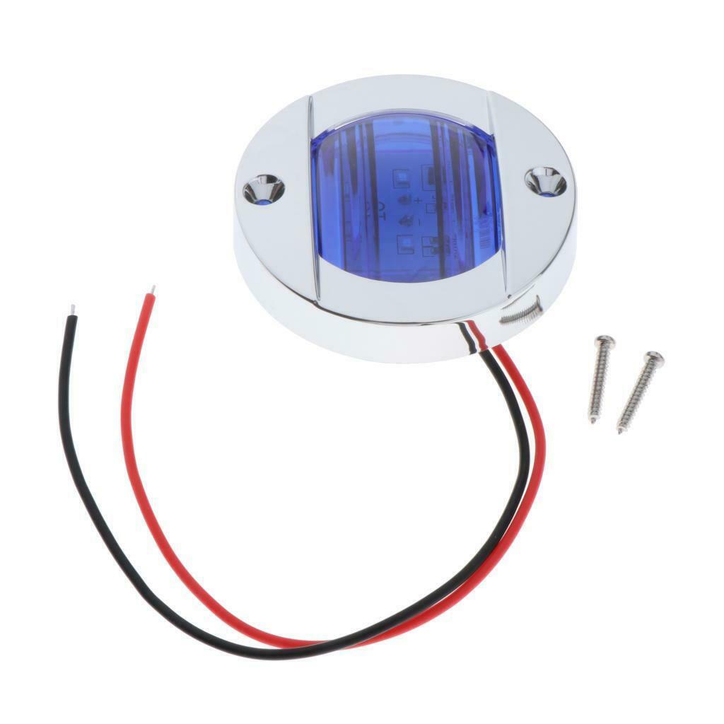 4Pcs Marine Boat LED Stern Lights Lamps 12V 3" Chrome Clear Lens 6-2835-SMD
