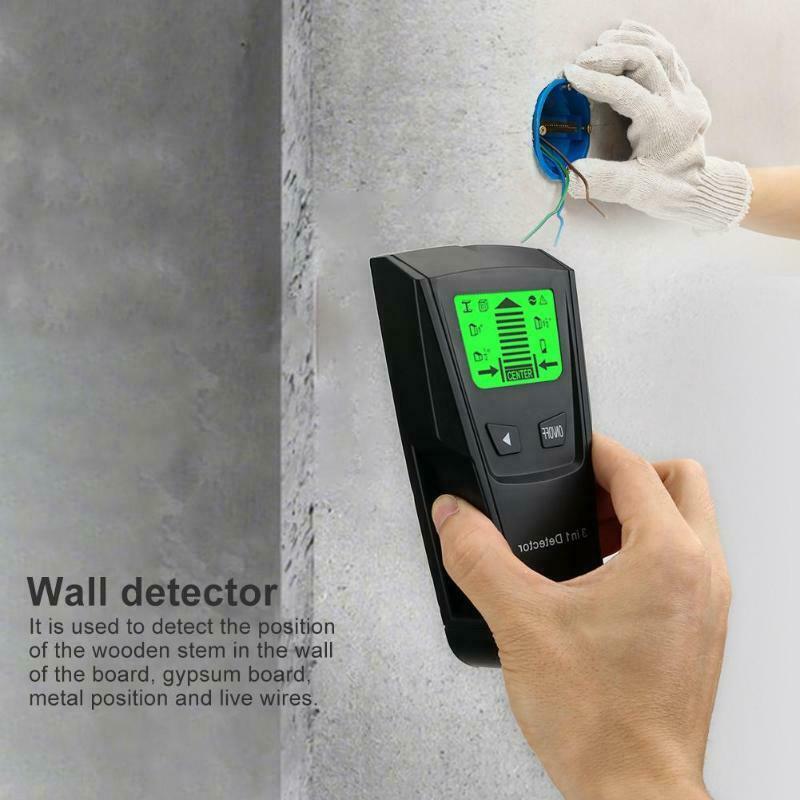 3 In 1 Metal Pipe Detector Stud Walls Wood AC Live Wire Cable Finder