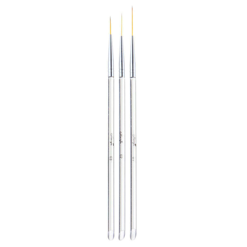 3pcs Nail Art Designing Painting Dotting Detailing Pen Brushes Kit