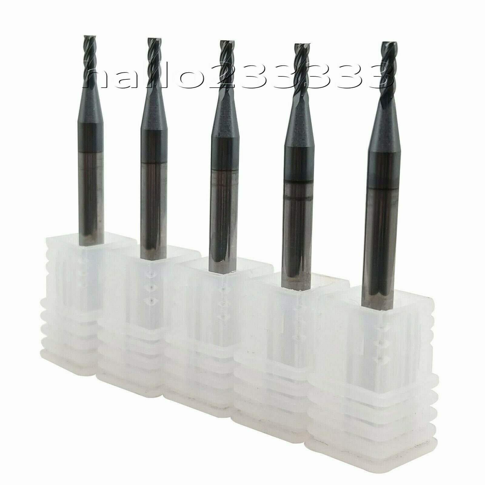 2pc HRC60° φ3.5×50-4F 3.5mm Cutting Dia. End Mill CNC Router Bits 4-Flute Spiral