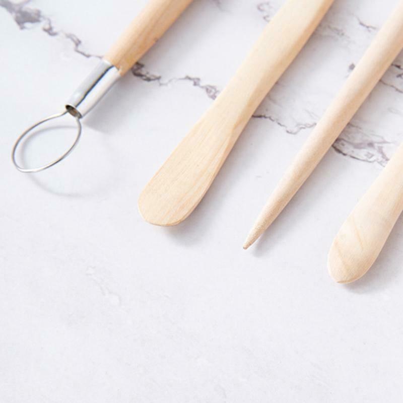 Pack of 5pcs Pro Pottery Tool Kit for Students Carving Modeling Shaping Scraping