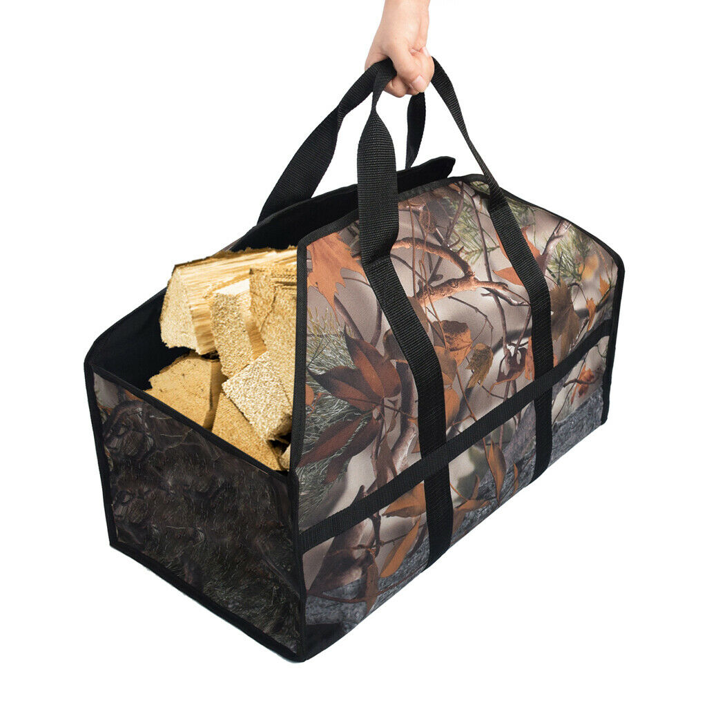 Heavy Duty Water Resistant Oxford Firewood Log Carrier Wood Holder Bag