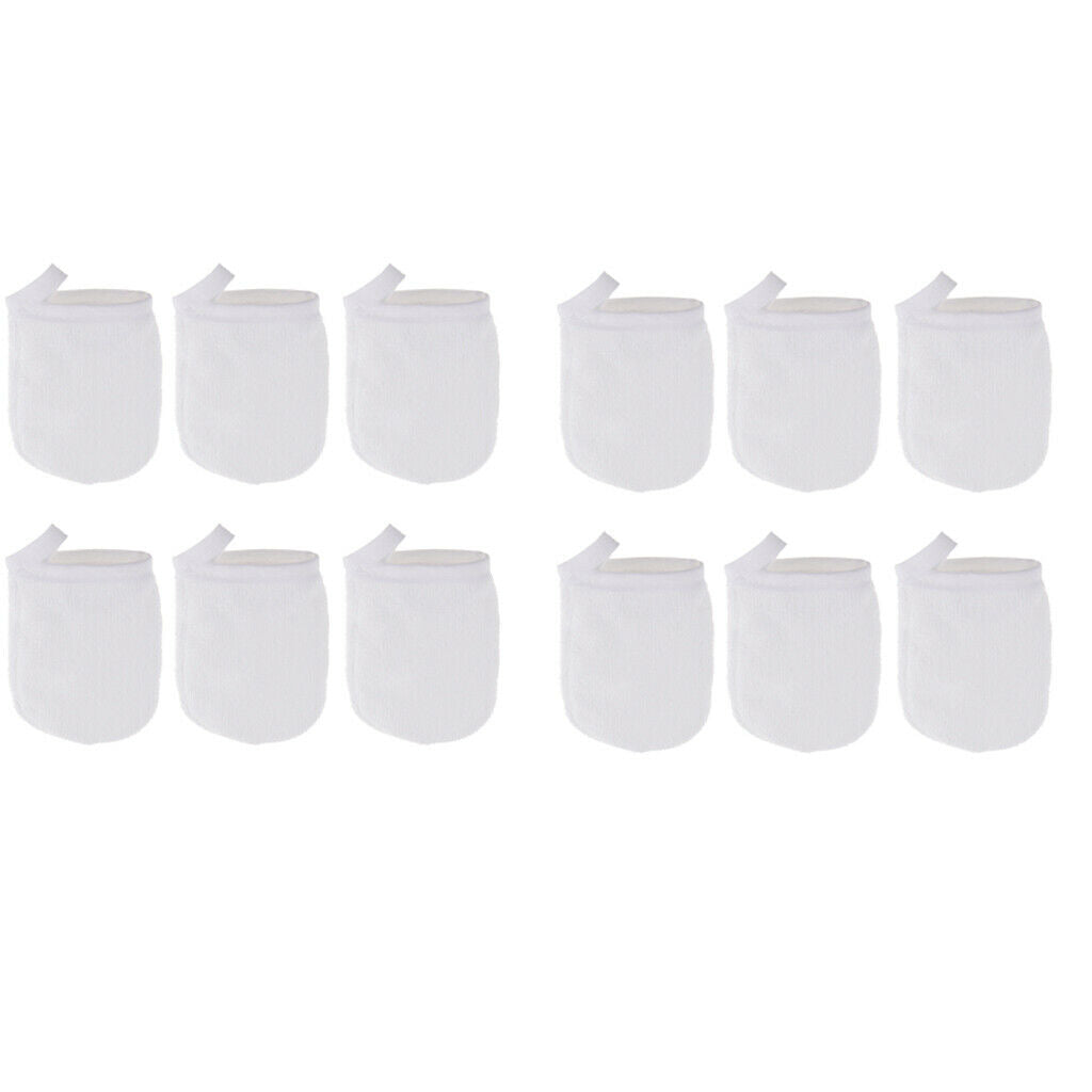 12x Soft Microfiber Face Cleansing Gloves Makeup Remover Cloth Pad Reusable