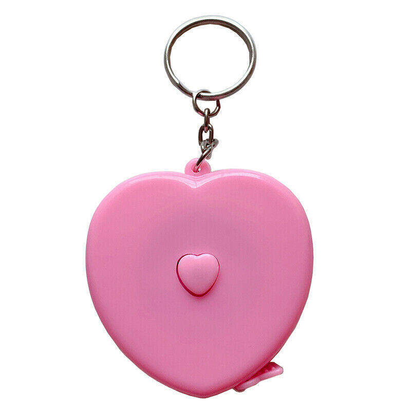 Keychain Portable Retractable Ruler Heart-shaped Tape Measure 1.CIB Pb