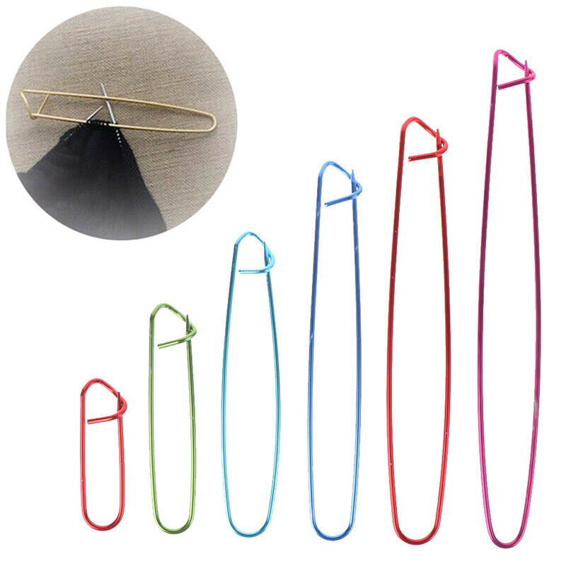 6pcs Marker Stitch Holder Needle Clip Safety Pins Knitting Crochet Weavin.l8
