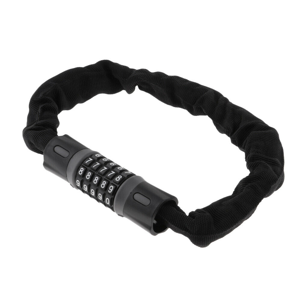 5 Digit Password Lock Cable Anti-theft Bikes Chain Lock MTB BMX Bike 60cm