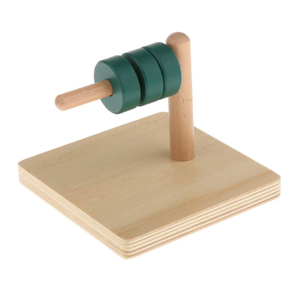 Wooden   Discs on Horizontal Dowel - Geometry Toys For Kids - Train