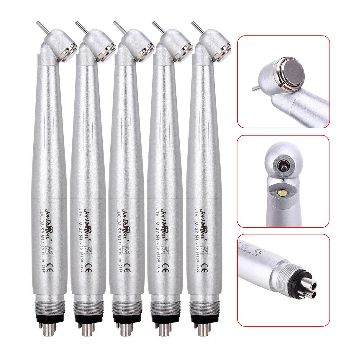5X NSK style Dental 45° E-generator LED Standard Push Button Handpiece 4Hole