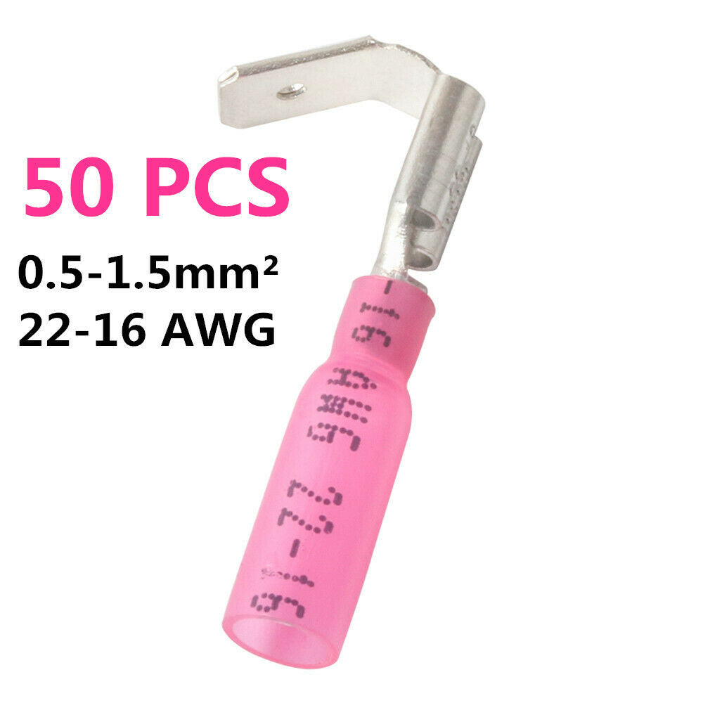 150x Piggyback Heat Shrink Quick Disconnect Terminals 10-22 ga. Male/Female .250