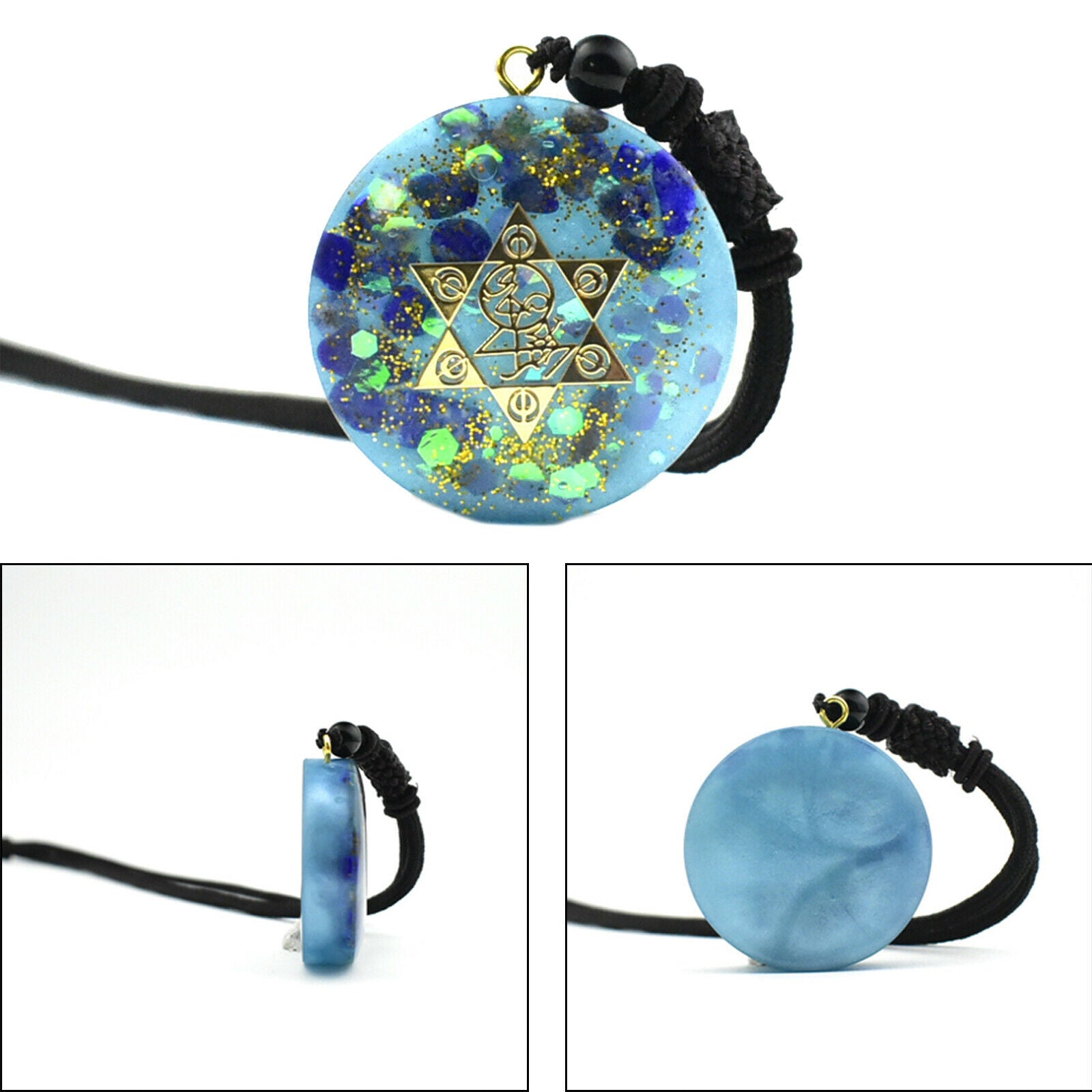 Sri Yantra Geometry Energy Necklace Crystal Orgone Pendant Sacred Meditaion