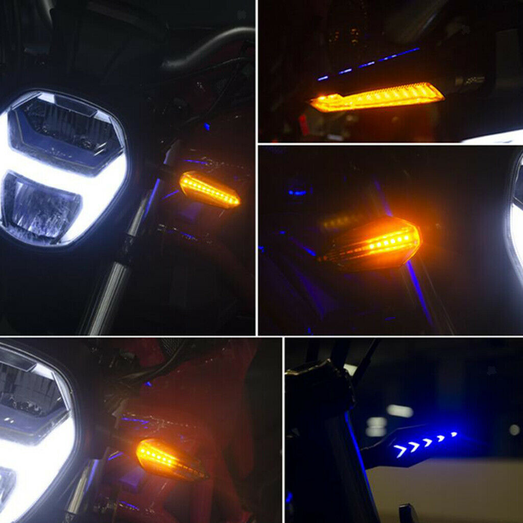 2pcs 12 LED Universal Motorcycle Turning Signal Lamp Flash Light Lamp Blue