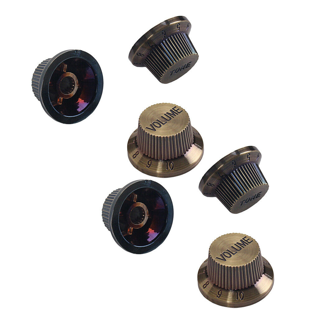 6pcs Bronze Speed Volume Tone Control Knobs For Electric Guitar