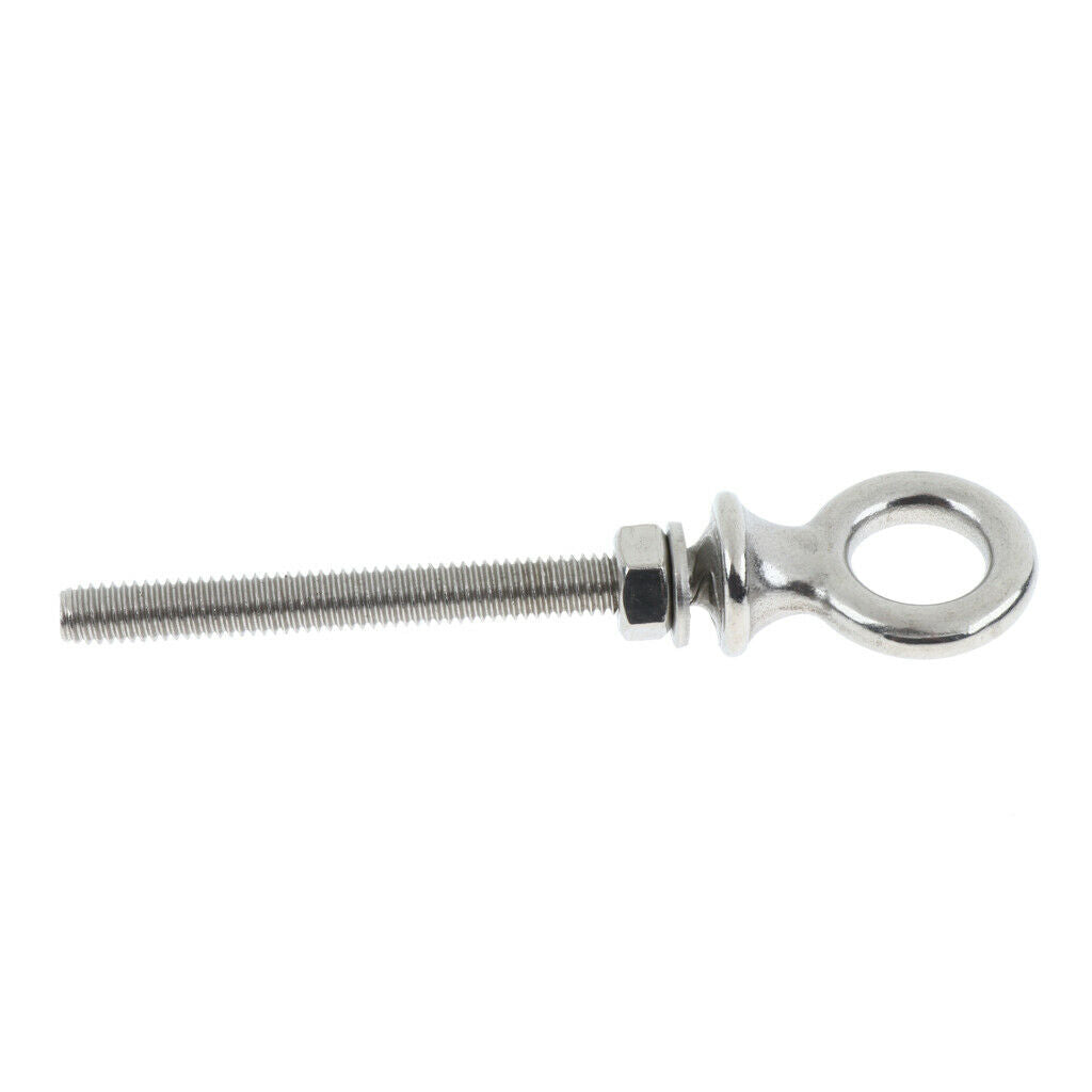 2Pcs M6 60mm STAINLESS STEEL EYE BOLT SHADE SAIL BOAT ROOF RACK BOLT NUT