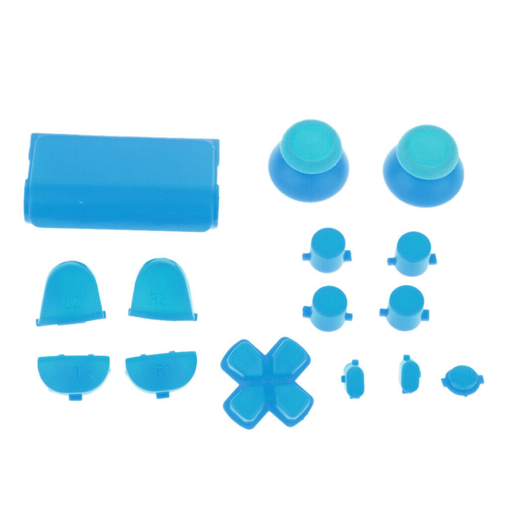 2 Set L2 R2 L1 R1 Grip Caps Buttons for Sony PS4 Controller Light Blue+White