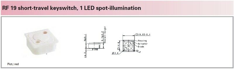 [10pcs] 3.14.001.032 Switch N.O. 35V 0.1A LED Green Au THT