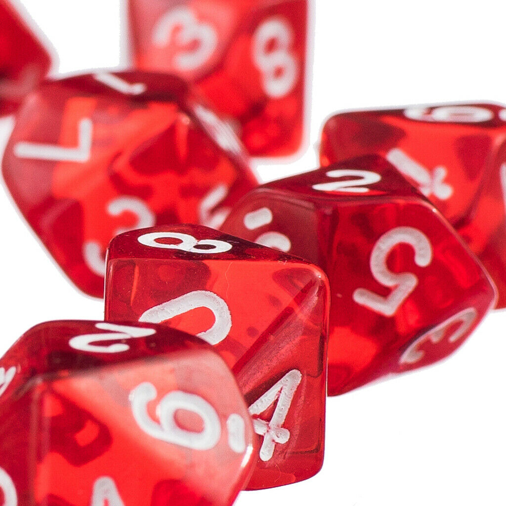3X 3cm D10 Polyhedral Dices Bulk Set for DND Table Board Party Casino Games Red