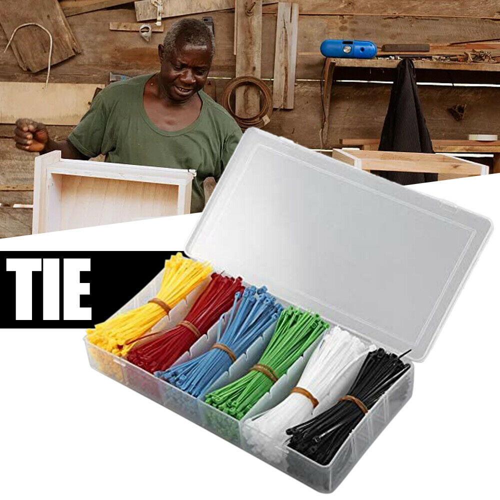 900X Nylon Cable Ties Durable Self-Locking 6 Color Assorted Small Tie Wr us27 LI