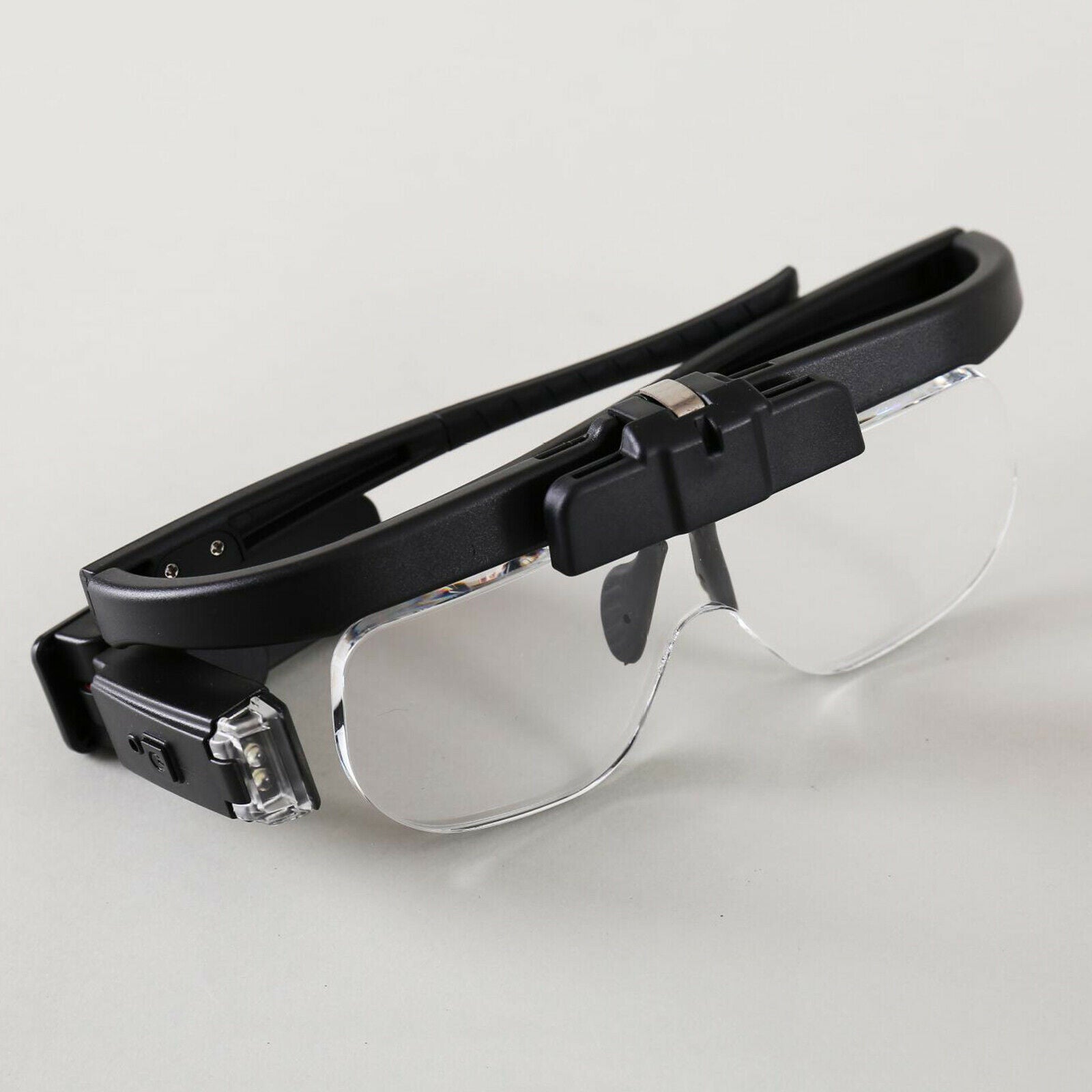 Portable Headband Magnifier w/ LED Light Headset Magnifying Glasses Visor
