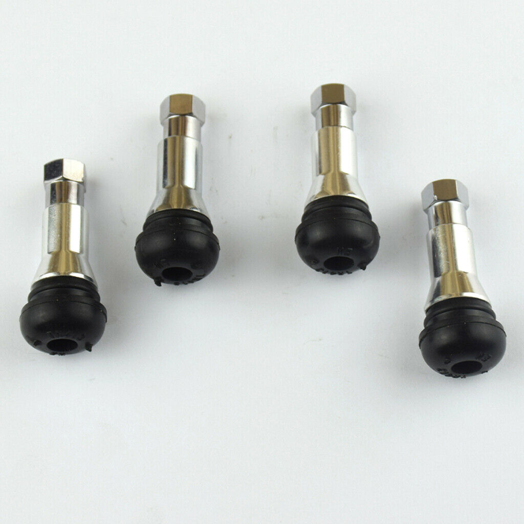 4 Pieces Car Truck 20008 46mm Straight Metal Tubeless Tire Valve Stem Kits
