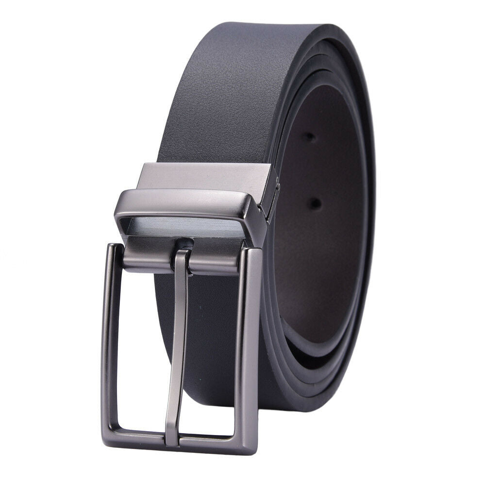 Men's Reversible Leather Belt Classic & Fashion Designs Belts with Pin Buckle