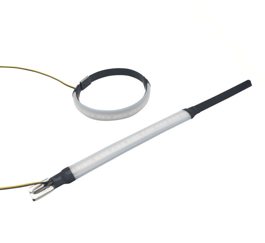 2pc Universal Motorcycle Fork Turn Signals+DRL Light Lamp Amber White LED Strips
