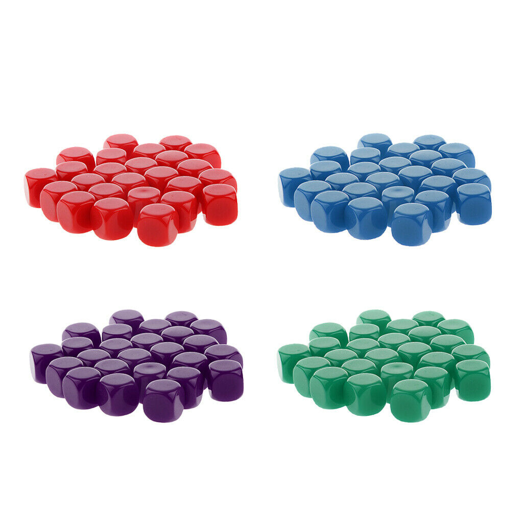 100x Blank D6 Six-sided Dices Cubes for Dragons D&D TRPG Party Game Supplies