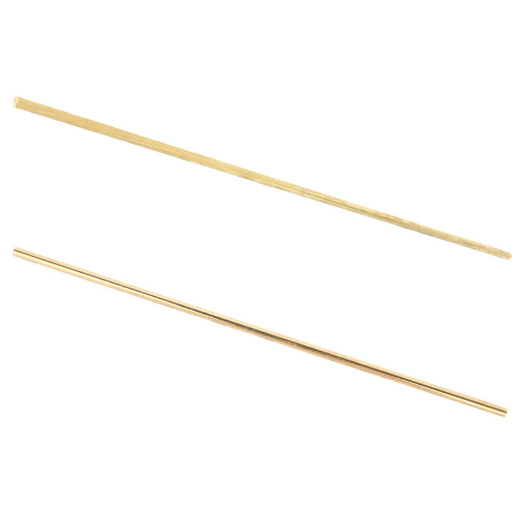 10inch/25cm Brass Round Bar Rod - Diameter 6mm&4mm, Abrasion-Resistant, Pack of