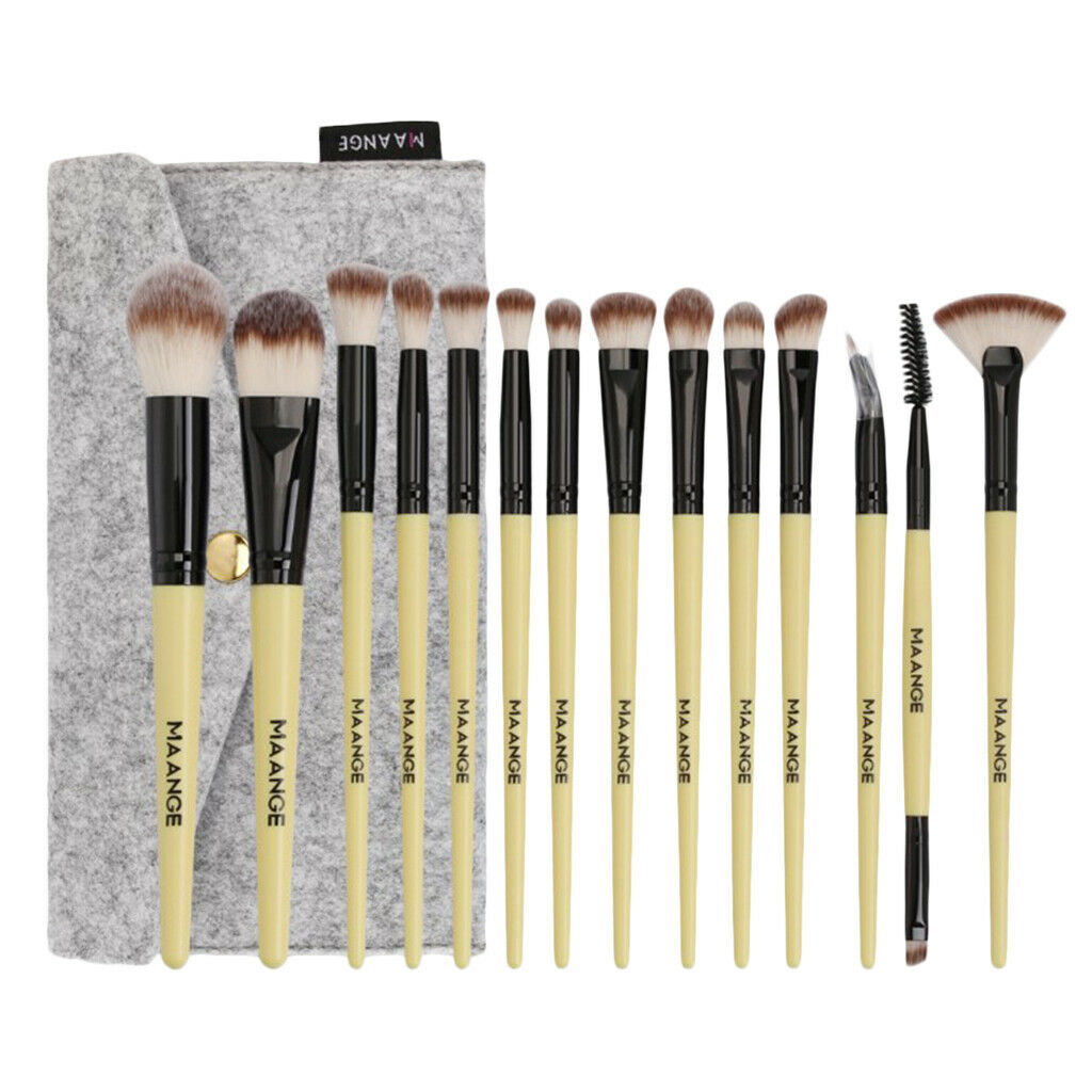 Pack Soft Makeup Contour Brushes Set Powder Blush Eyeshadow Brush Kit Black