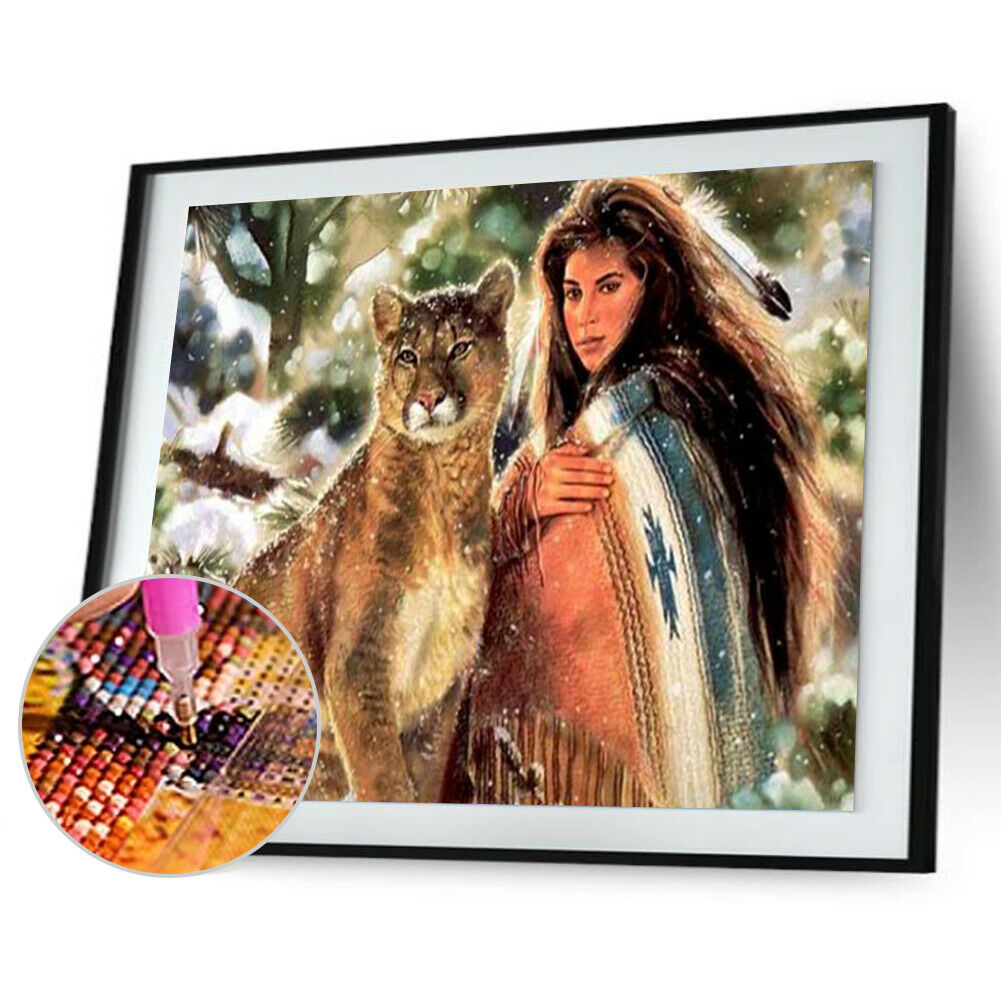 Beauty Big Cat 5D Diamond Painting Embroidery DIY Cross Stitch Home Decor  @