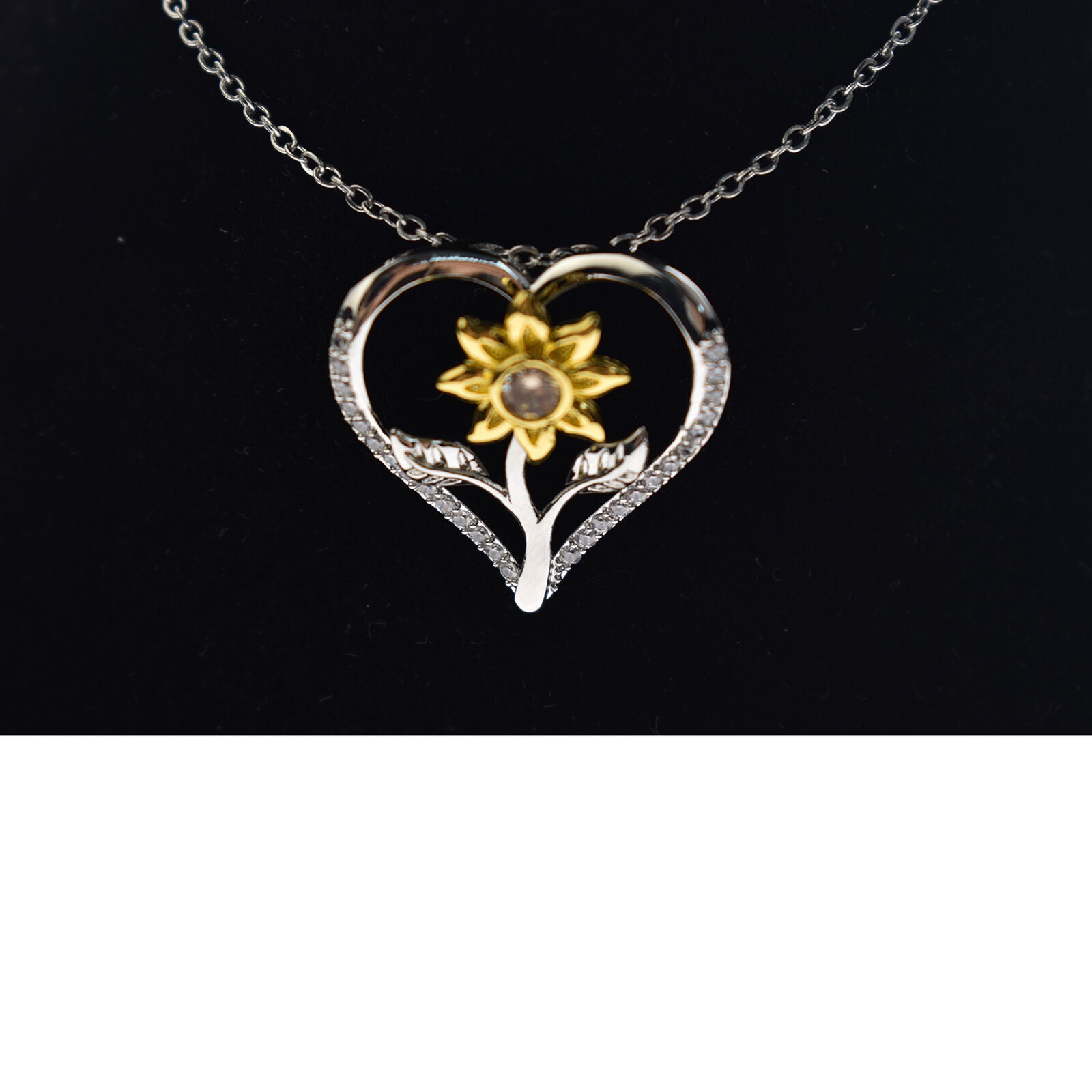 Heart Sunflower Necklace You Are My Sunshine Necklace