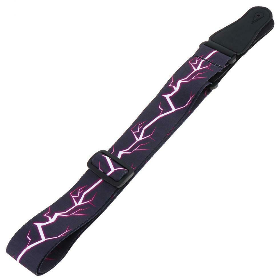 Universal Printing Electric Bass Guitar Strap w/ Cool Purple Lightning Pattern