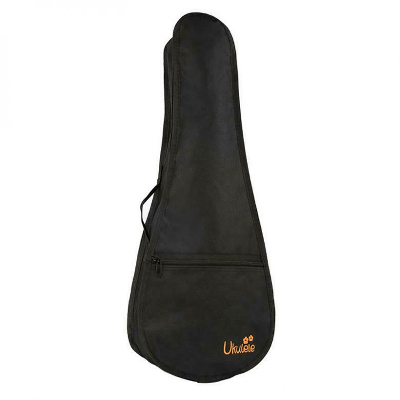 21'' Ukulele Gig Bag Black 600D Oxford Fabric Waterproof Hawaiian Guitar Case