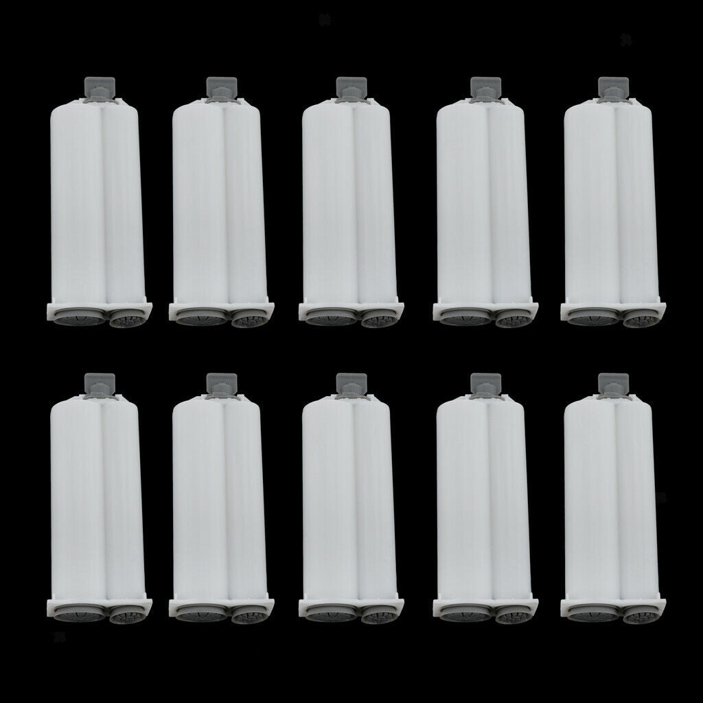 10 lot Plastic Transparent AB Glue Syringes Indutrial 50ml 2: 1 Barrel