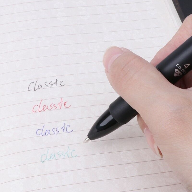 Multicolor 4 in 1 Ballpoint Pen 0.7mm Red Green Blue Refill Office School Supply