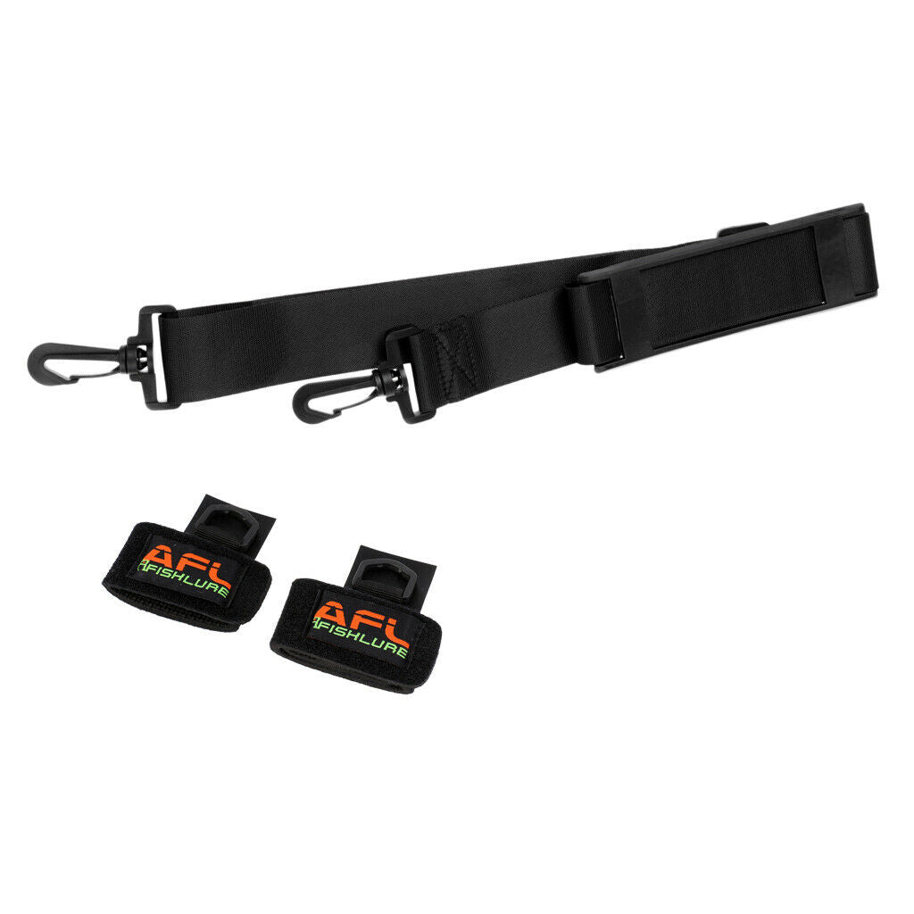 2 Pieces Fishing Rod Strap with  Fishing Rod Carrier Bands Black