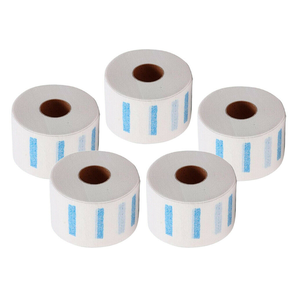5x Neck Ruffle Roll Paper Disposable Haircut Collar Hair Salon Accs white