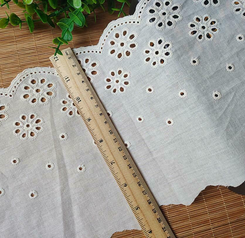 4 Yards White cotton Openwork flowers Lace decoration Sewing clothes crafts