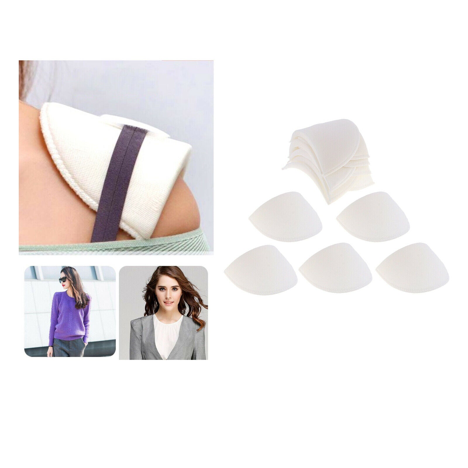 6 Pairs Sponge Shoulder Pads Covered Shoulder Suit Clothes T-Shirt Clothes